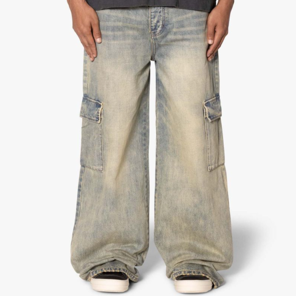 MNML Void Baggy Cargo Denim (Md Blue)
