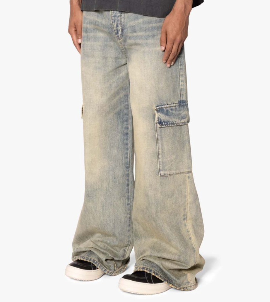 MNML Void Baggy Cargo Denim (Md Blue)