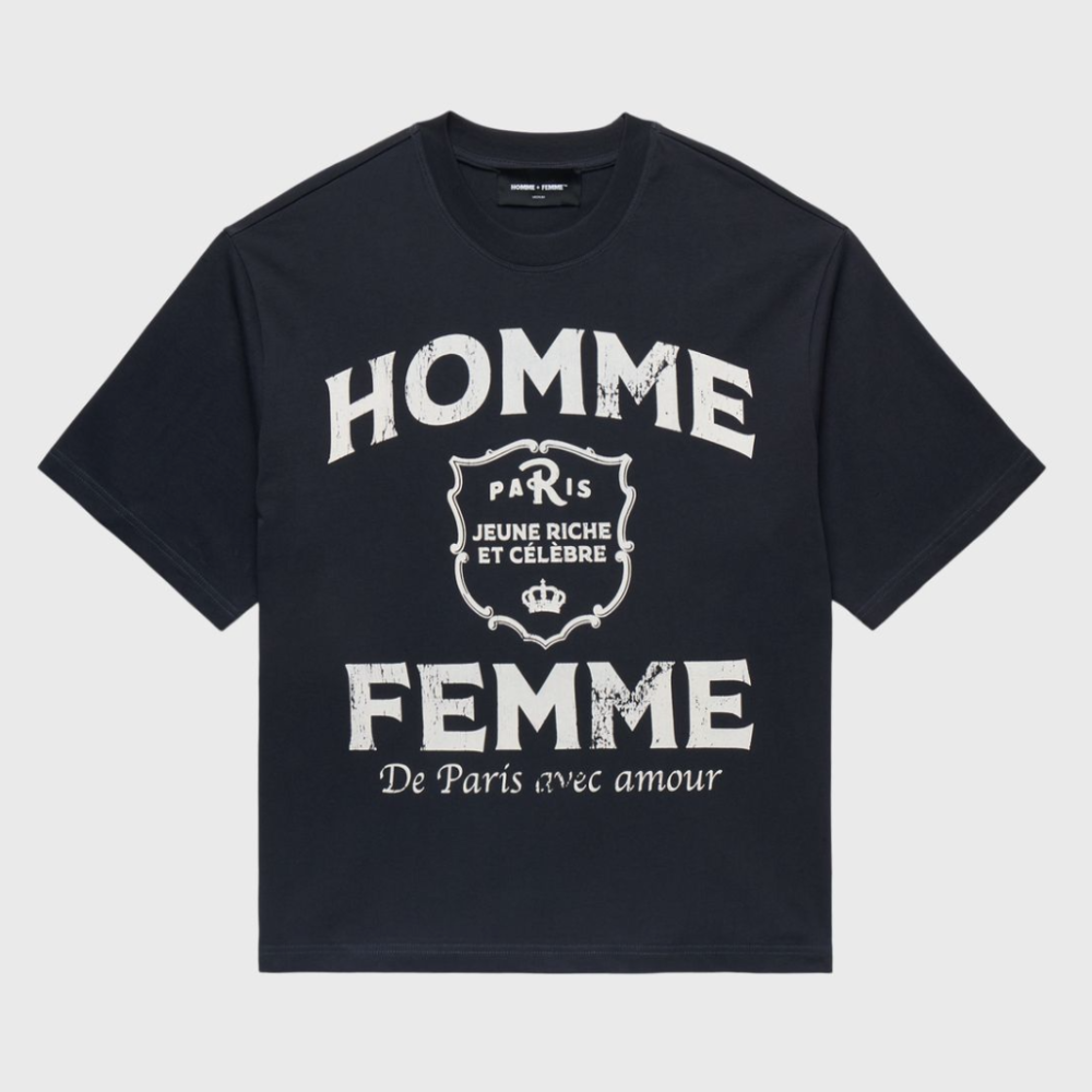 Homme + Femme Amour Cropped Tee (Black)