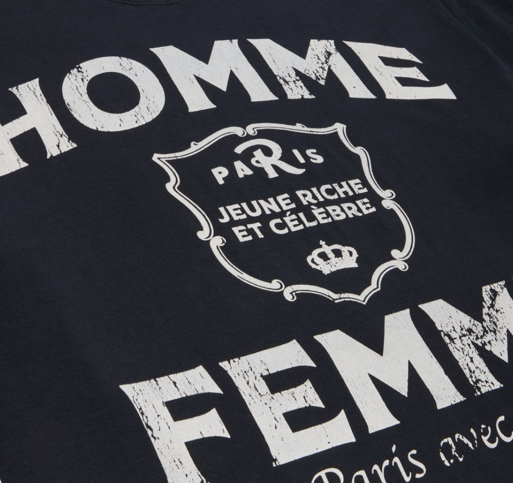 Homme + Femme Amour Cropped Tee (Black)