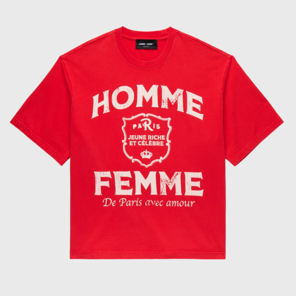 Homme + Femme Amour Cropped Tee (Red)
