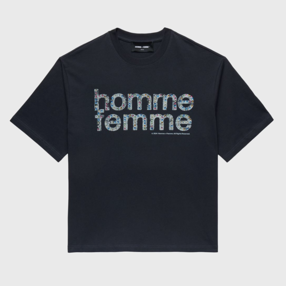 Homme + Femme Mardi Gras Cropped Tee (Black)