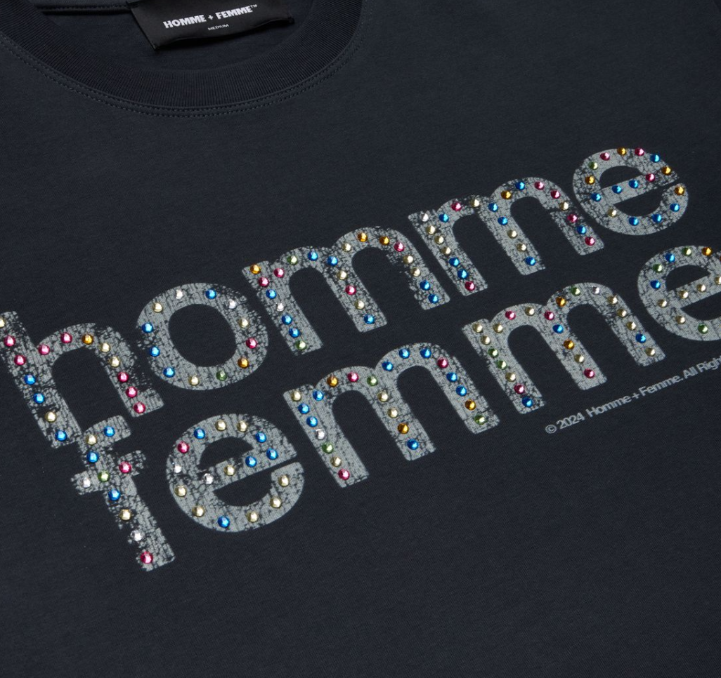 Homme + Femme Mardi Gras Cropped Tee (Black)