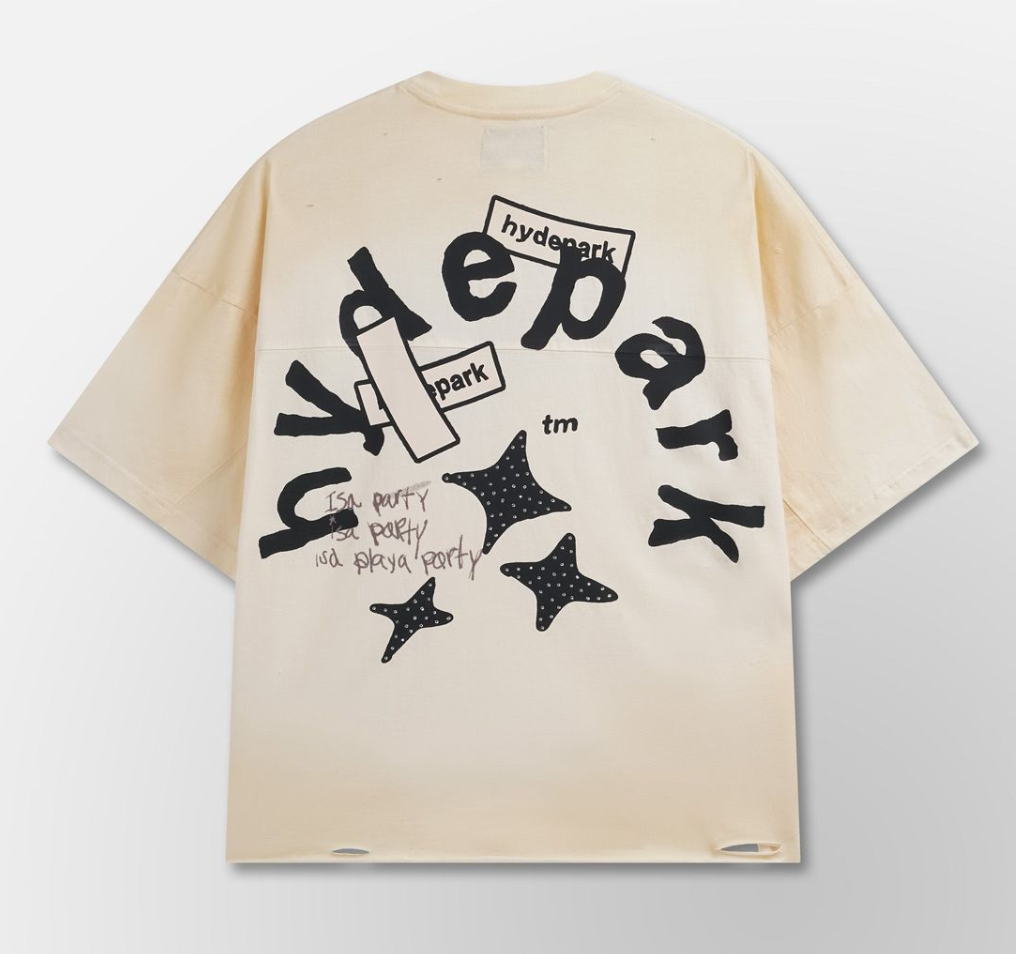 Hyde Park Aged Cotton (Double Yoke) Tee Crop (Cream)