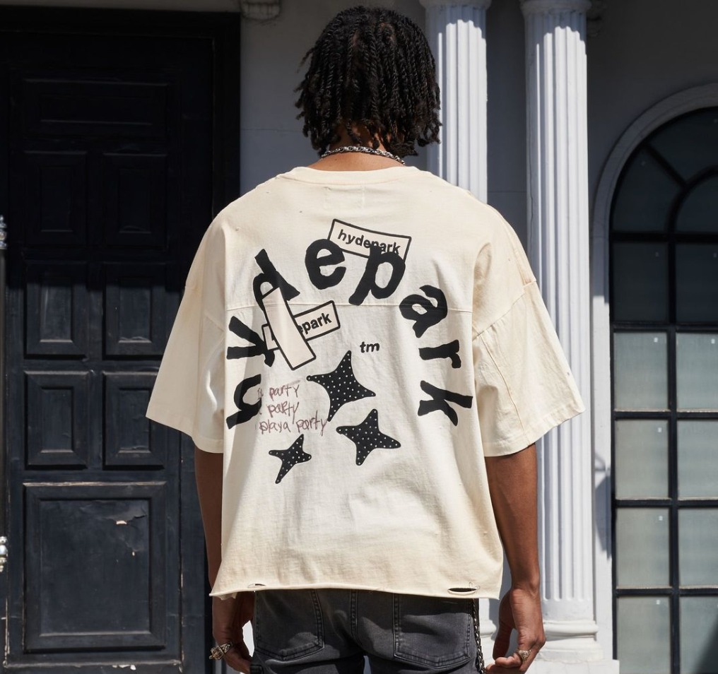 Hyde Park Aged Cotton (Double Yoke) Tee Crop (Cream)