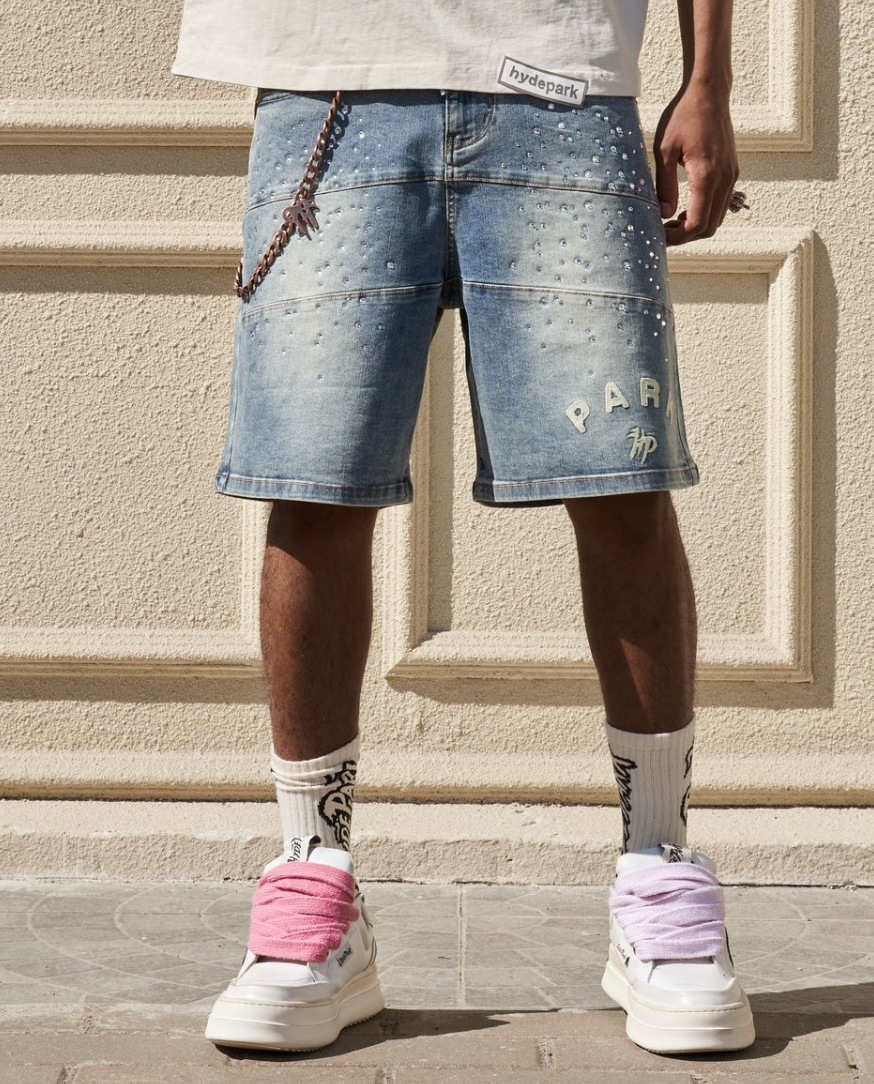 Hyde Park Studded Park Velocity Denim Short (Blue)