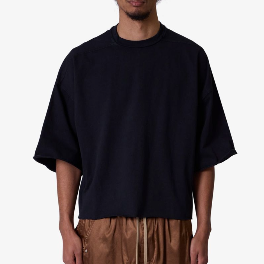 MNML Oversized Raw Hem Tee (Washed Black)