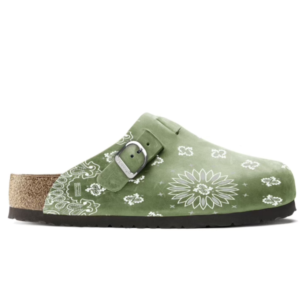 Bravest Studios Olive Suede Paisley Clog
