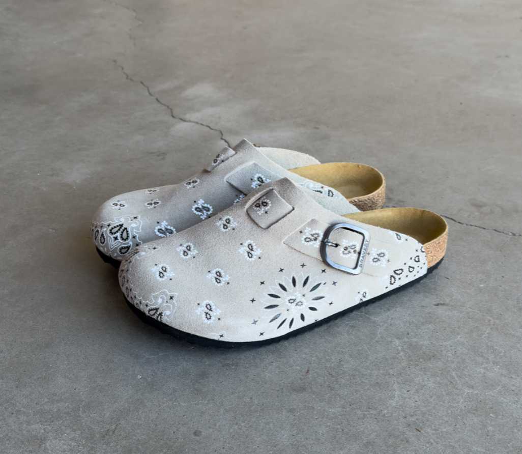 Bravest Studios Camel Suede Paisley Clog