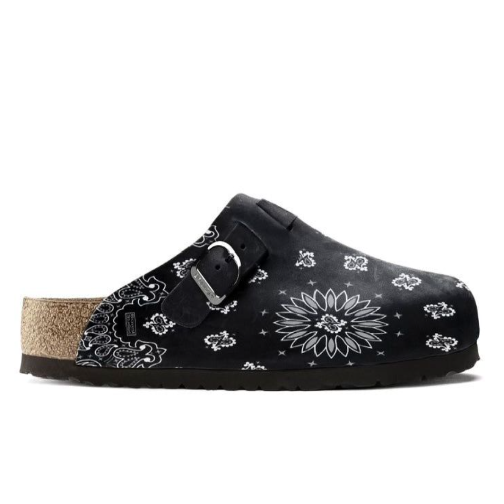 Bravest Studios Black Leather Paisley Clog