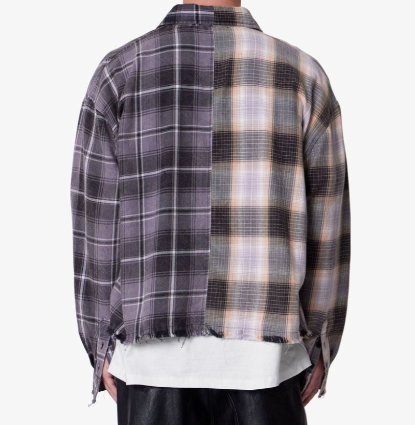 MNML Mixed Flannel Shirt (Olive/Brown)