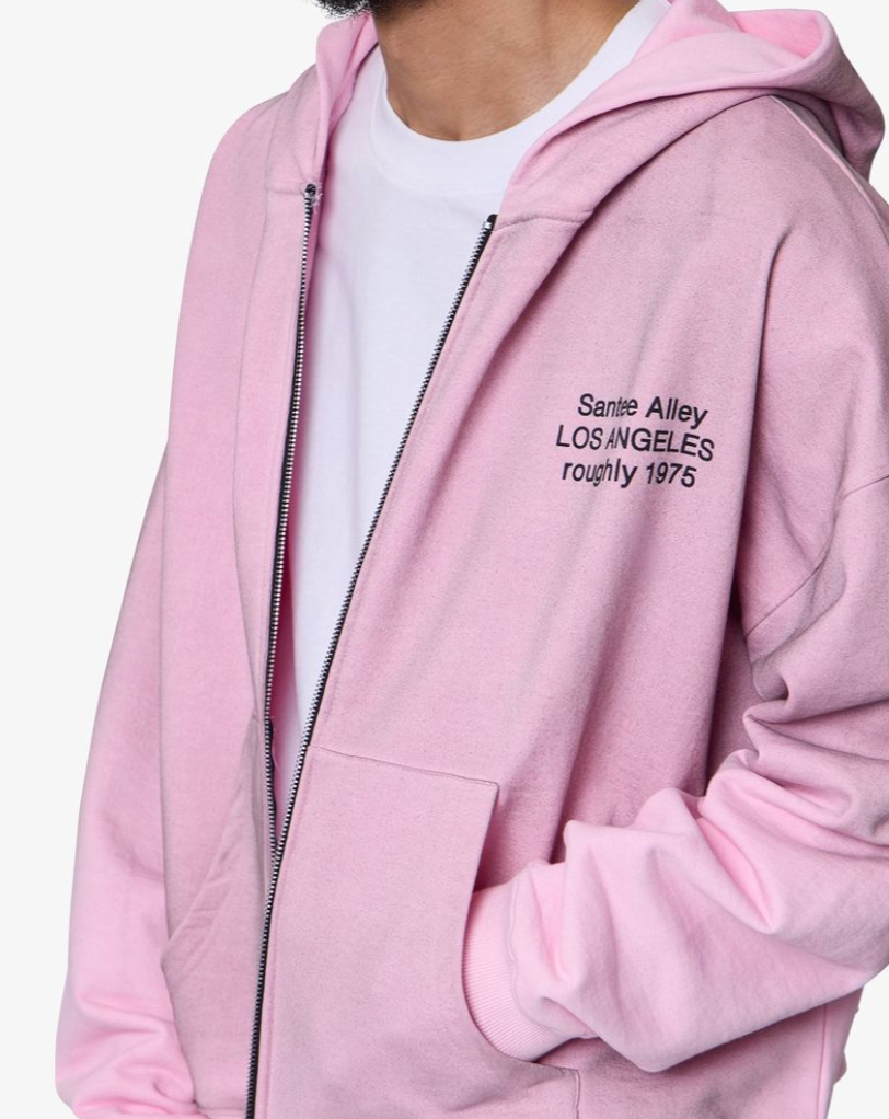 MNML Santee Alley Zip Up Hoodie (Pink)