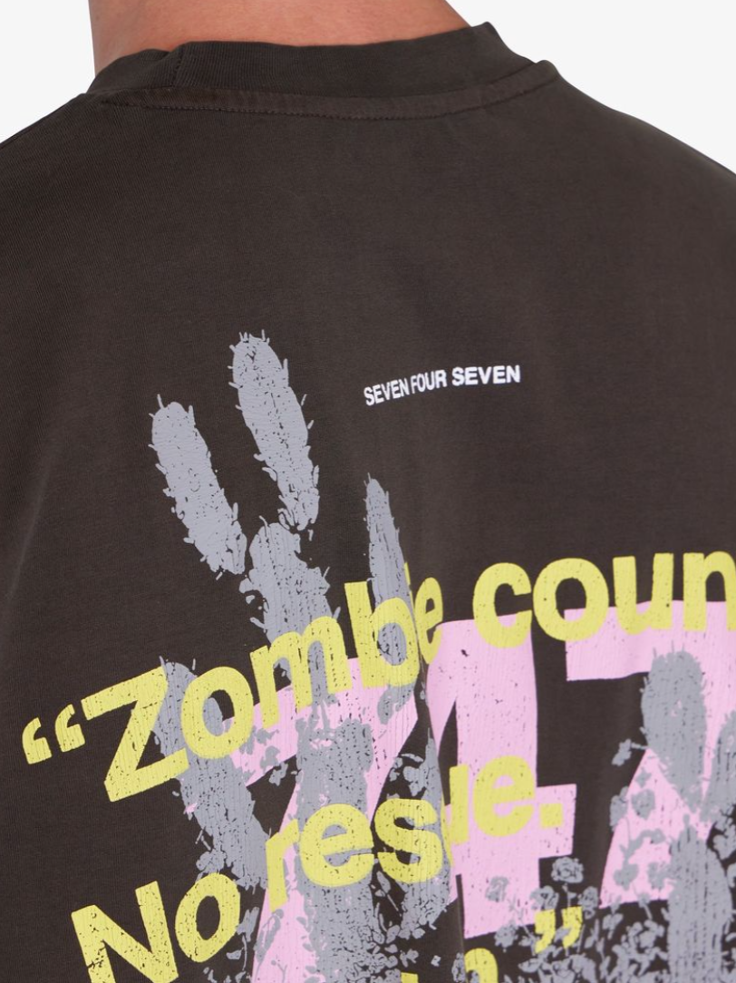 MNML 747 Zombie Country Printed Tee (Vintage Black)