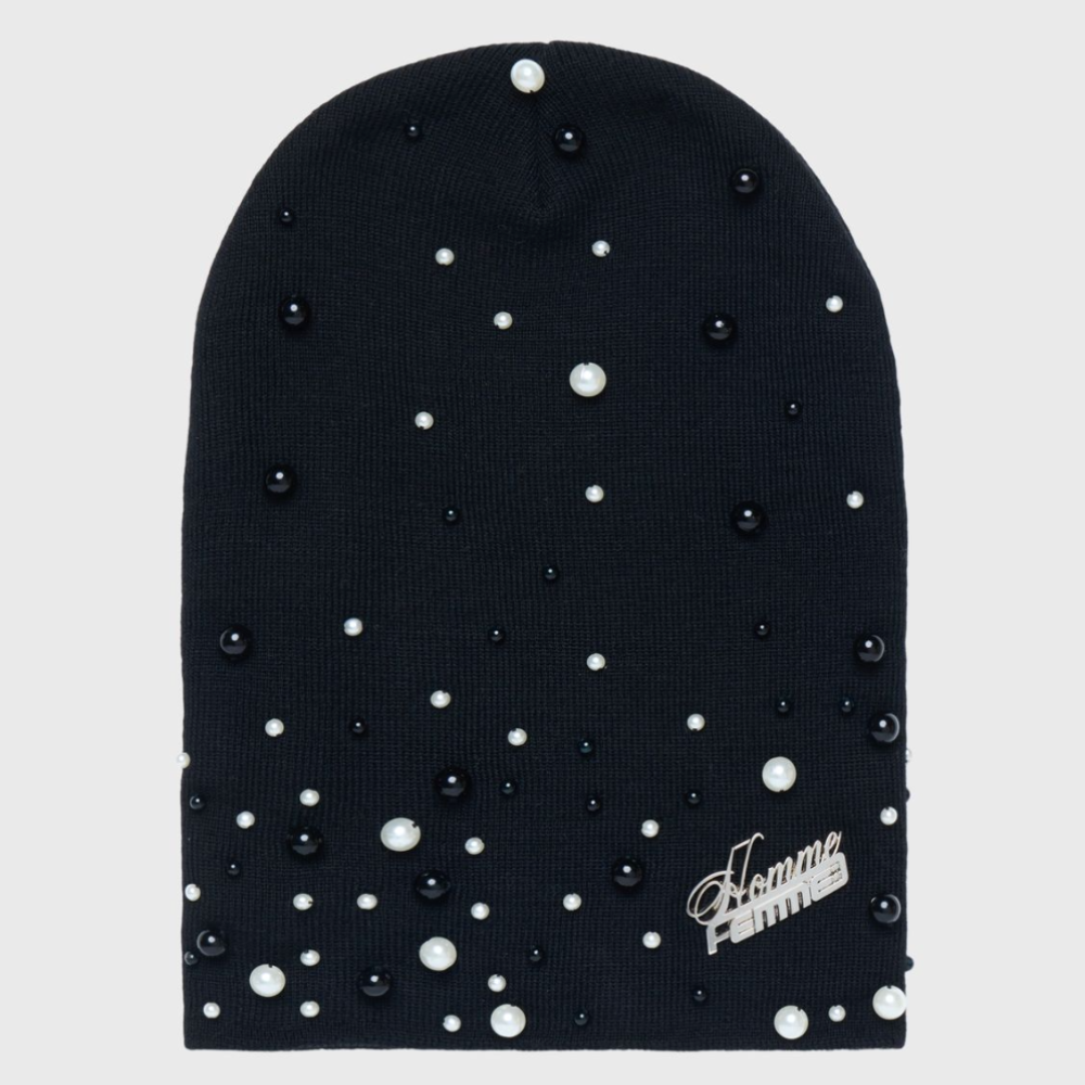 Homme + Femme Pearl Beanie (Black)