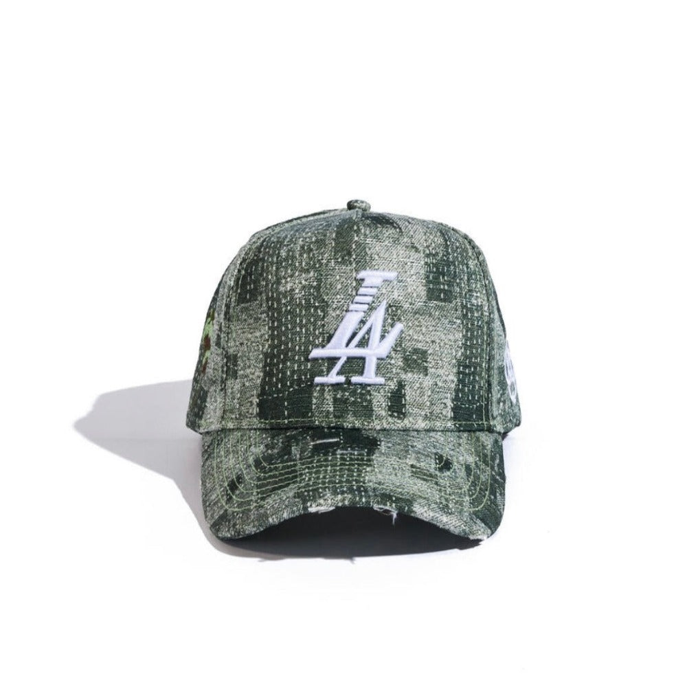 Reference paradise LA denim hat green