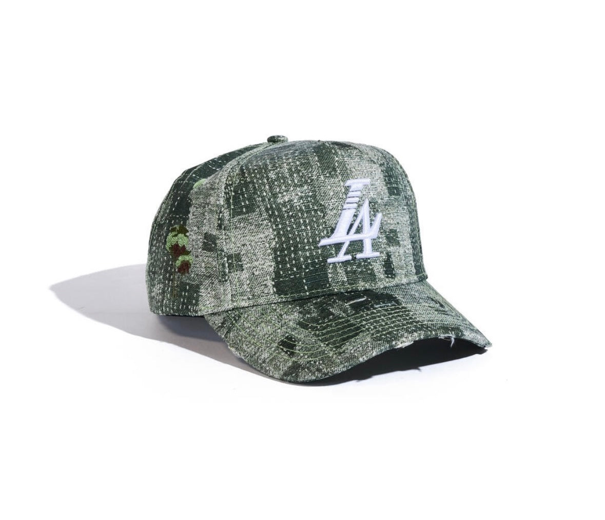 Reference paradise LA denim hat green