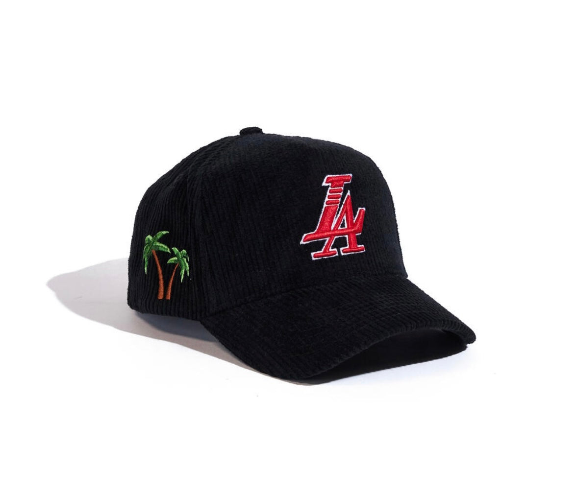 Reference paradise LA corduroy hat black/red