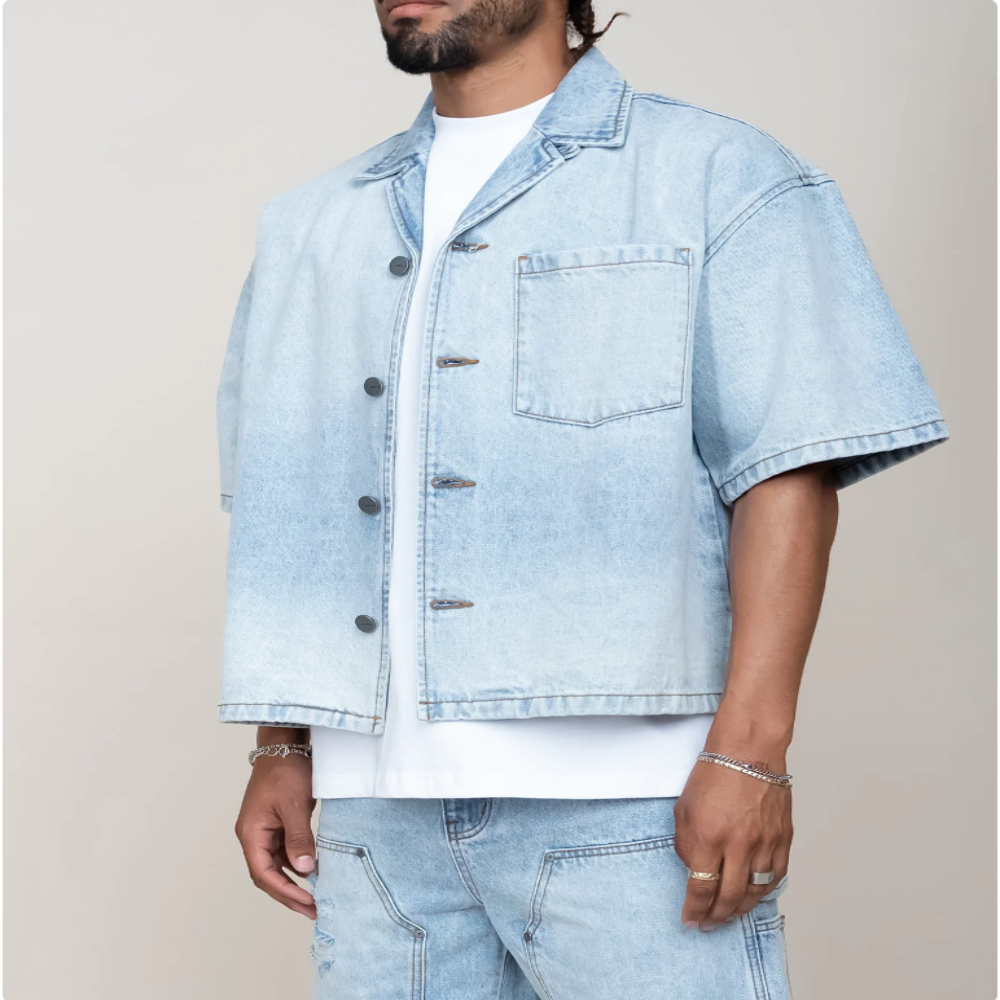 EPTM Boxy Denim Shirt (Light Indigo)