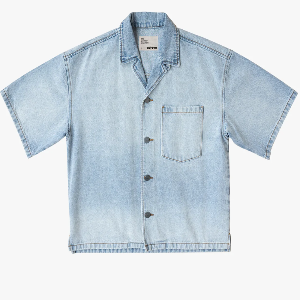 EPTM Boxy Denim Shirt (Light Indigo)