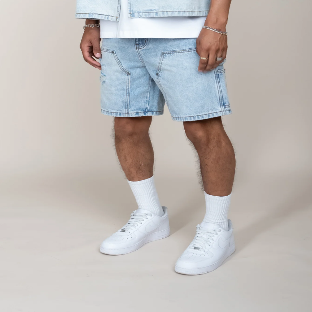 EPTM Double Knee Shorts (Light Indigo)