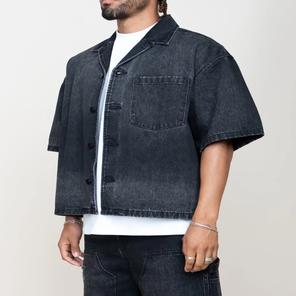 EPTM  Boxy Denim Shirt (Black)