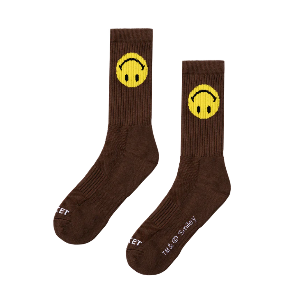 Market Smiley Upside Down Socks (Brown)