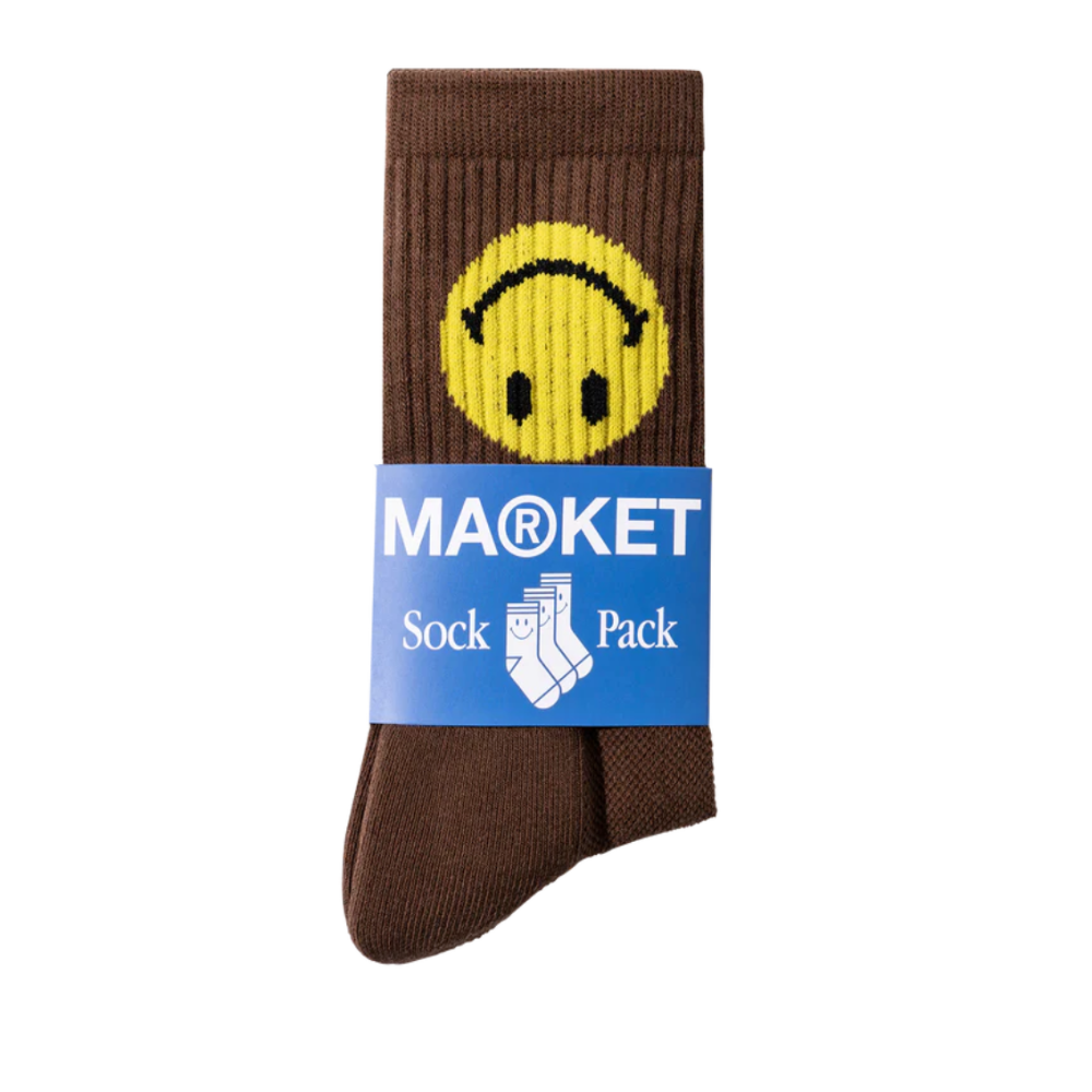 Market Smiley Upside Down Socks (Brown)