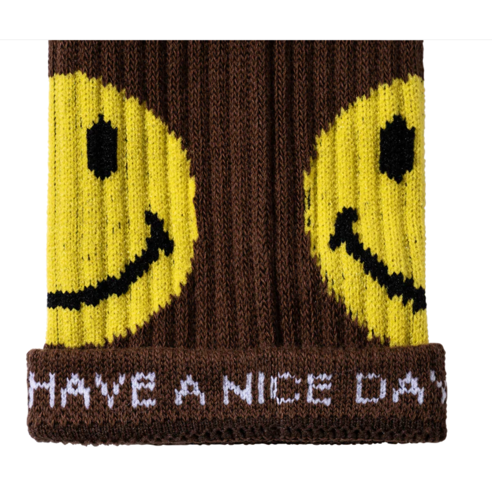 Market Smiley Upside Down Socks (Brown)