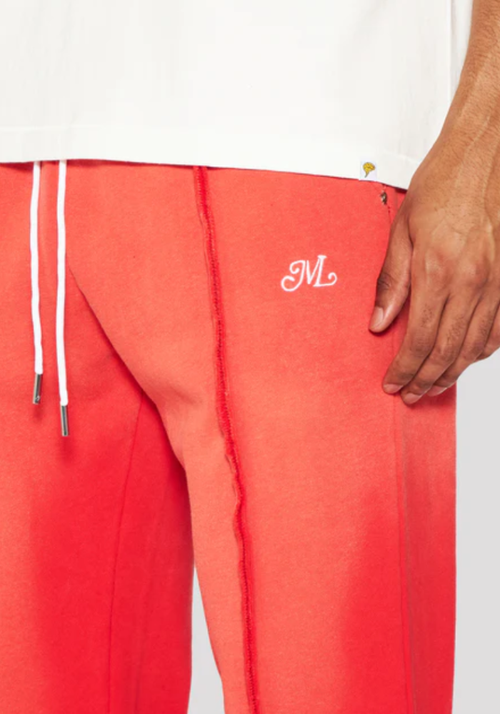 Memory Lane Raw Split Seam Pant (Red)