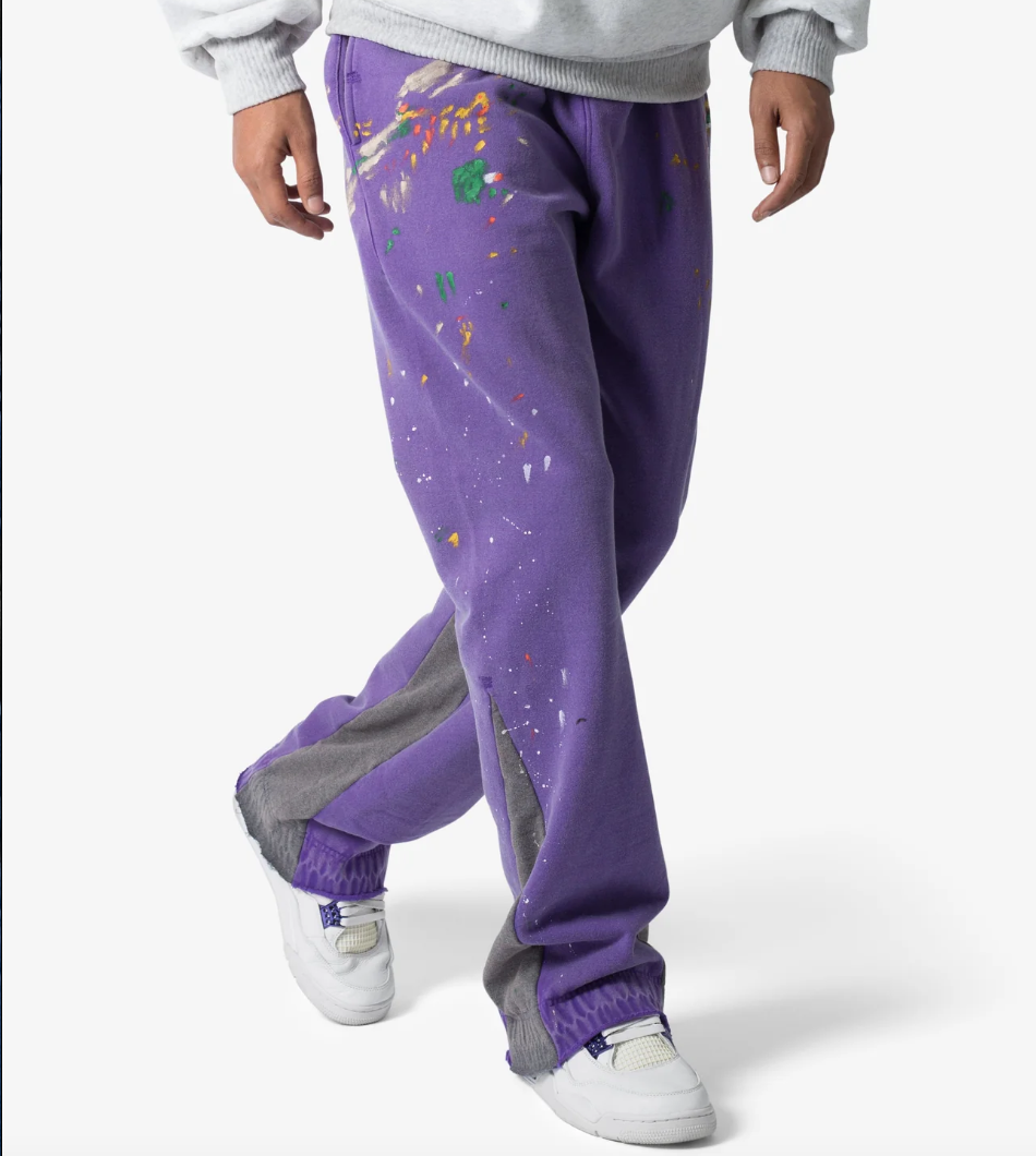 MNML Contrast Bootcut Sweatpants (Purple)