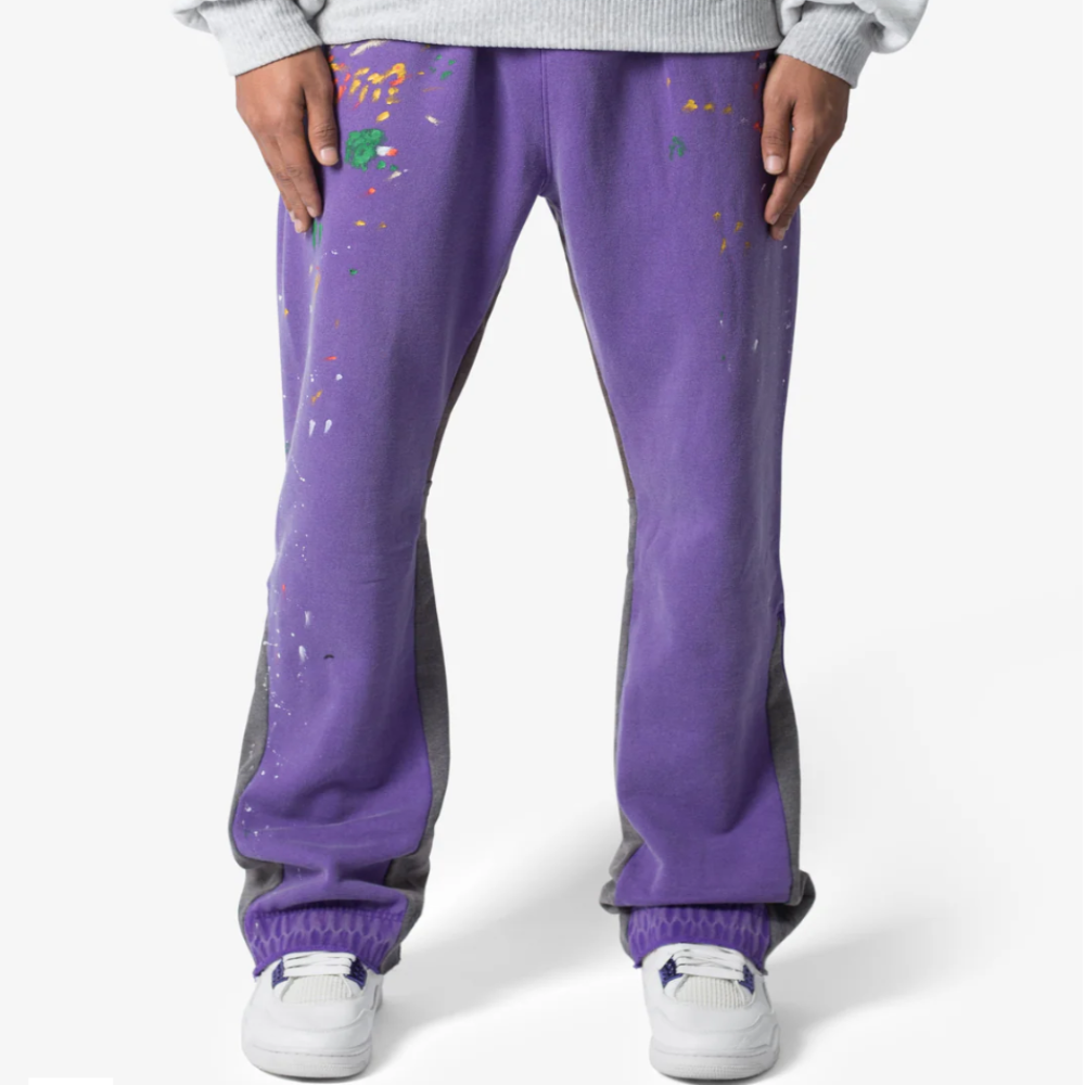 MNML Contrast Bootcut Sweatpants (Purple)