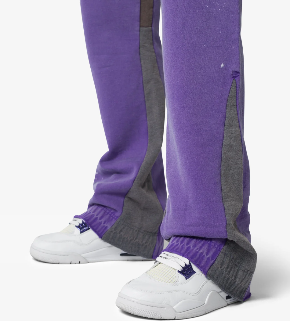 MNML Contrast Bootcut Sweatpants (Purple)