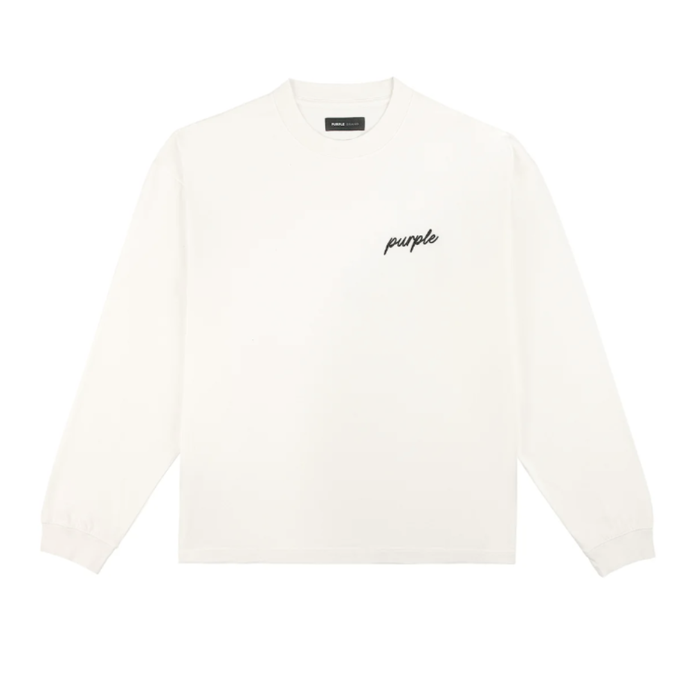 Purple Brand Oversized LS Tee (Off White)