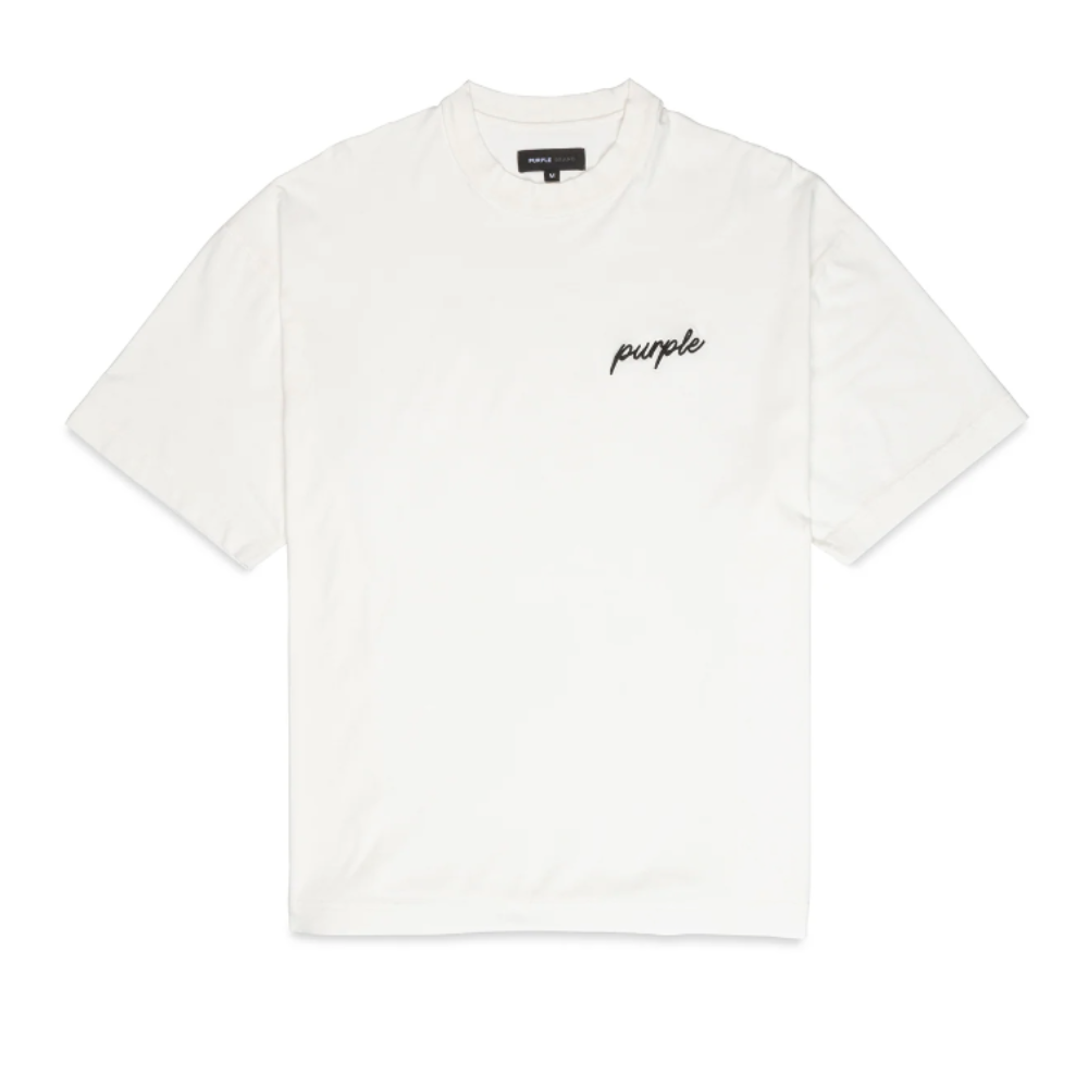 Purple Brand Oversized SS Script Tee (Off White)