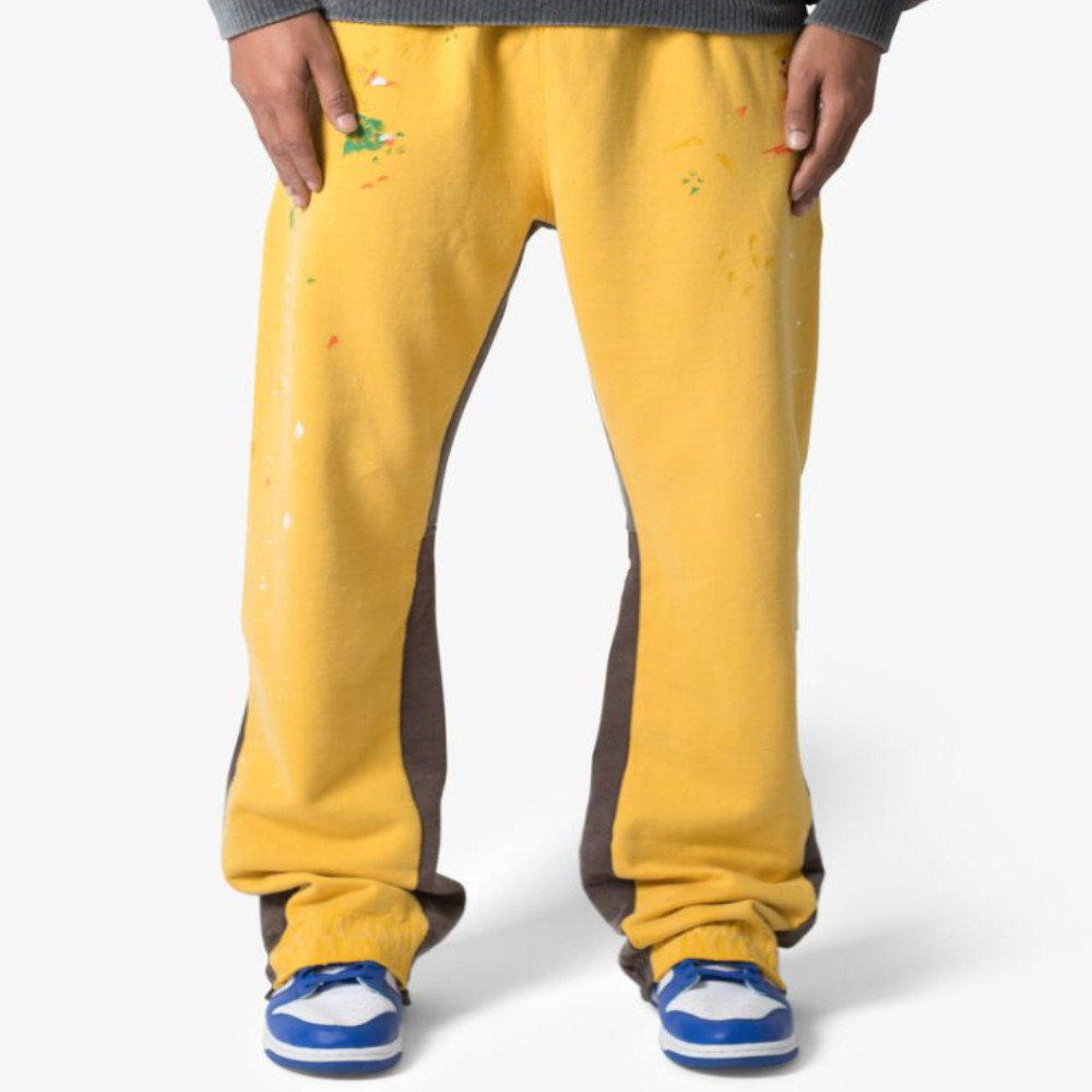 MNML Contrast Bootcut Sweatpants (Yellow)