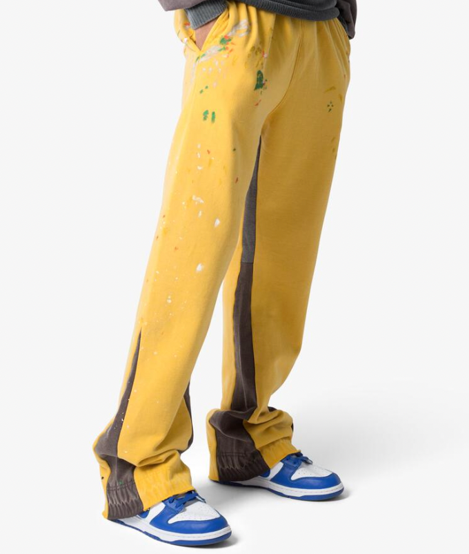 MNML Contrast Bootcut Sweatpants (Yellow)