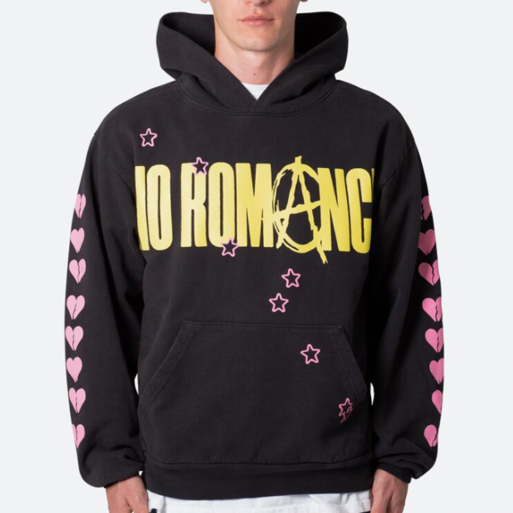 MNML No Romance Hoodie (Off Black)