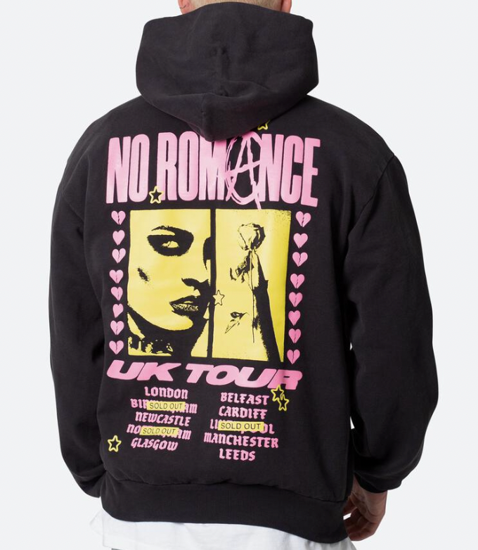 MNML No Romance Hoodie (Off Black)