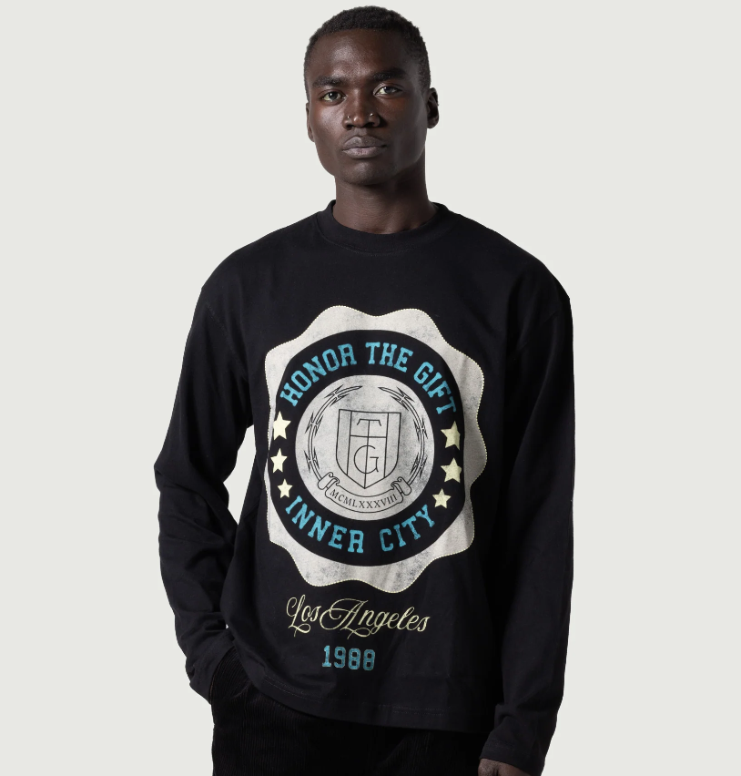 Honor The Gift Seal Logo L/S Tee (Black)