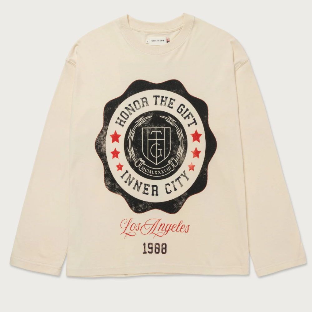 Honor The Gift Seal Logo L/S Tee (Bone)