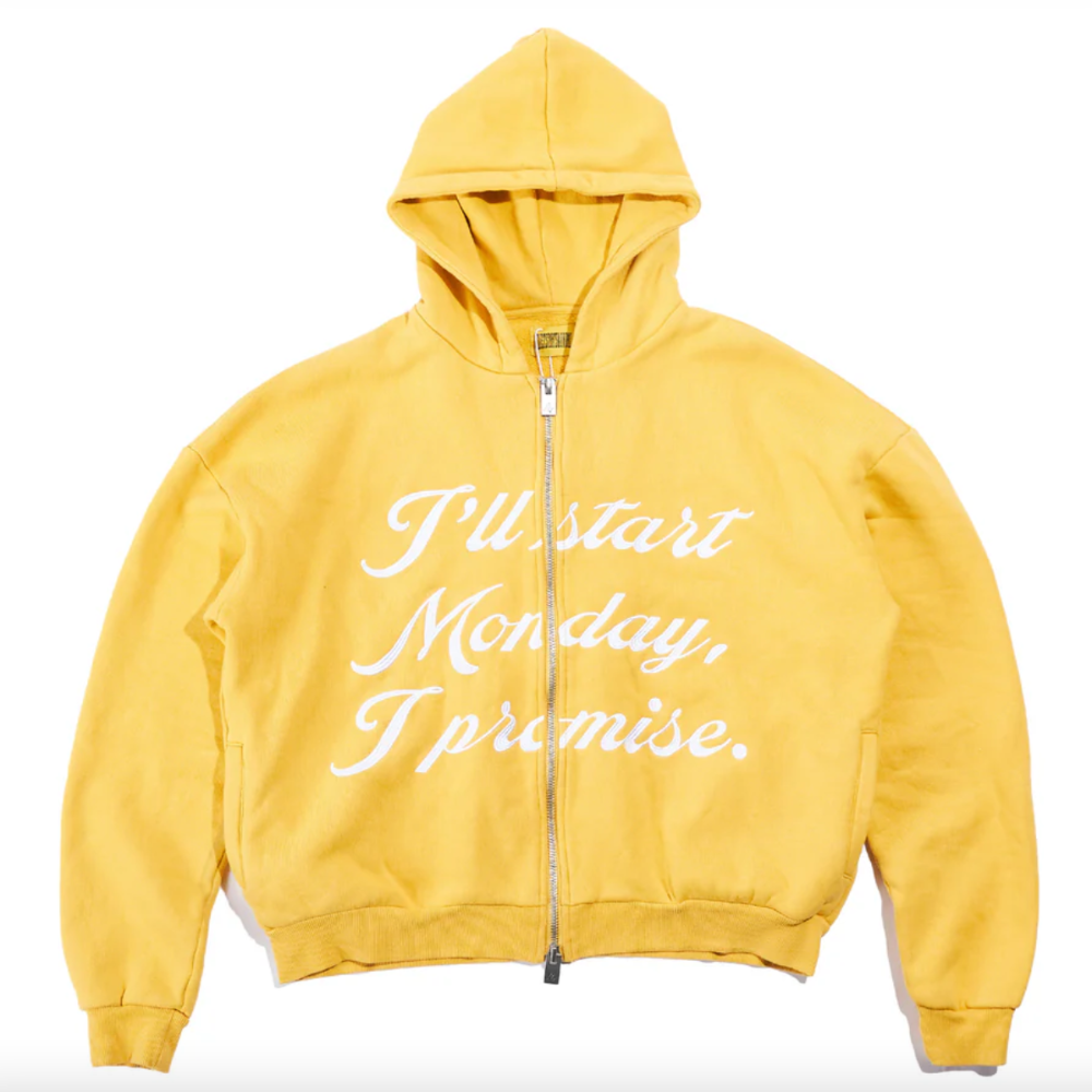 Diet Starts Monday Promise Full Zip Hoodie (Yellow)