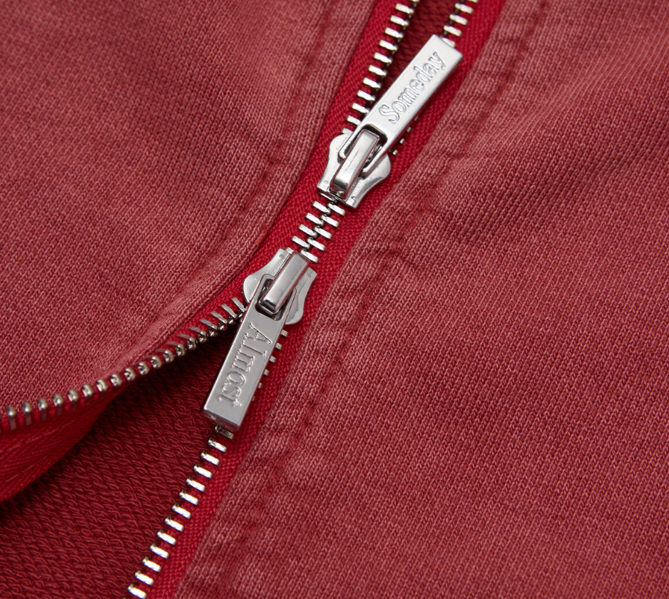 Almost Someday Reserved Zip Up Hoodie (Maroon)