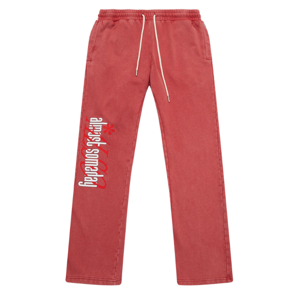 Almost Someday Reserved Stacked Joggers (Maroon)