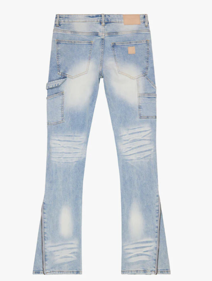 Valabasas "Streamline" Stacked Flare Jean (Lt Blue)