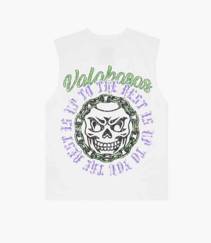 Valabasas "Rested" Vintage Cut Off Tee (White)