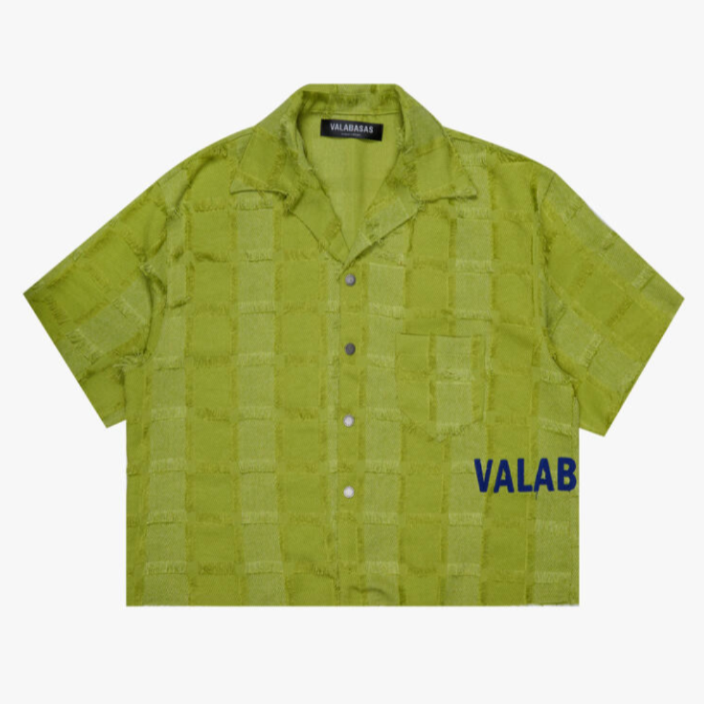 Valabasas "Checkmate" Cropped Button Down (Green)