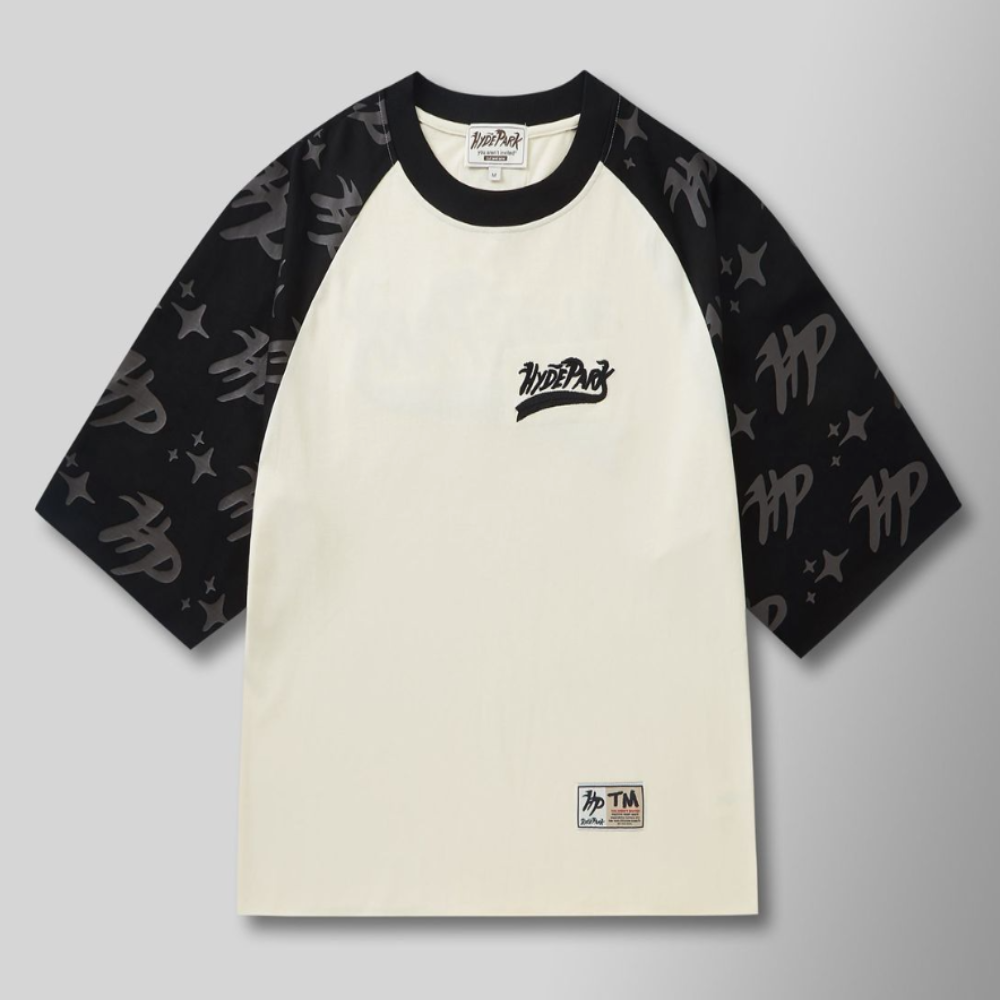 Hyde Park Vintage Ragian Tee (Cream/Black)