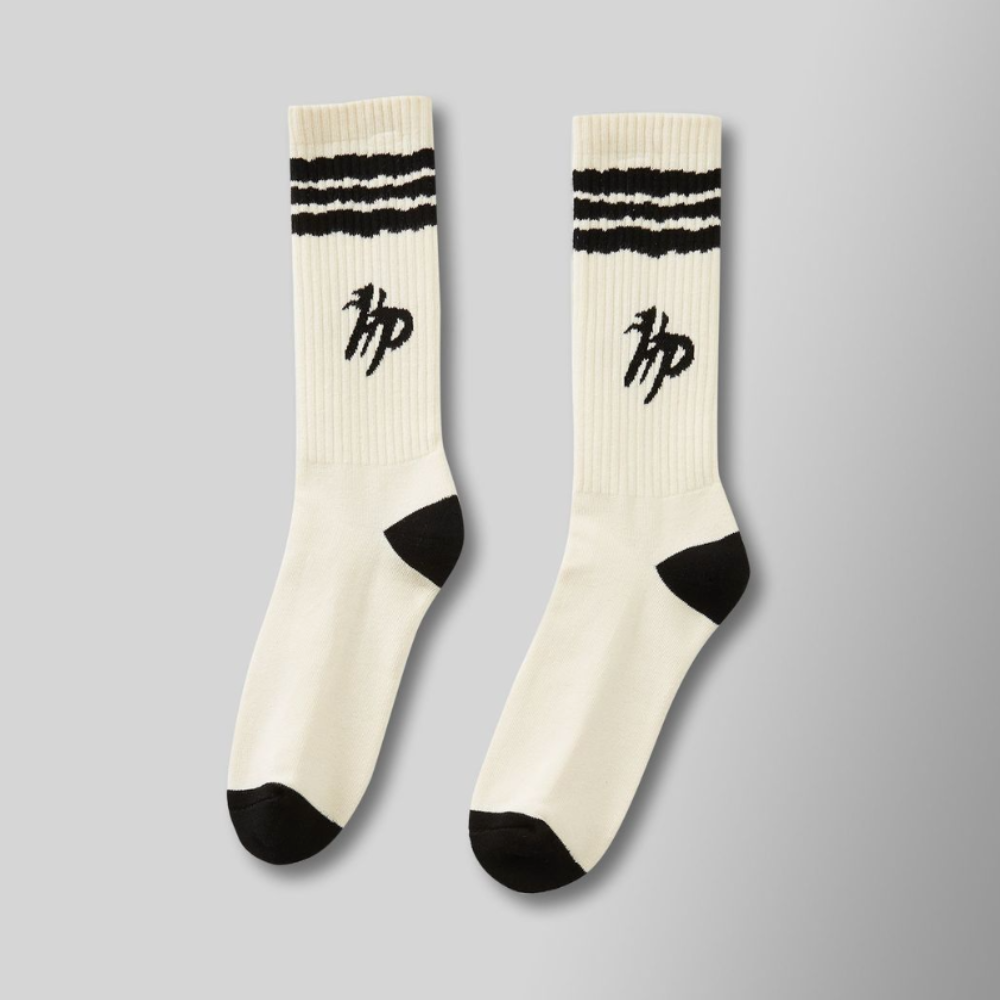 Hyde Park Wavy Sock (Cream/Black)