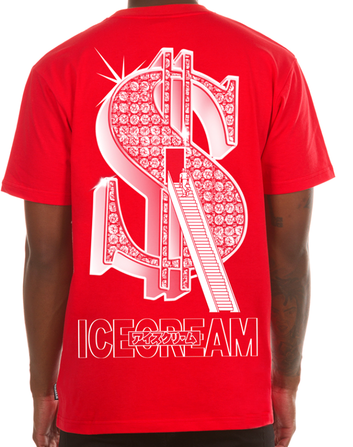 Icecream Stairs To Success Ss Tee (Fiery Red)