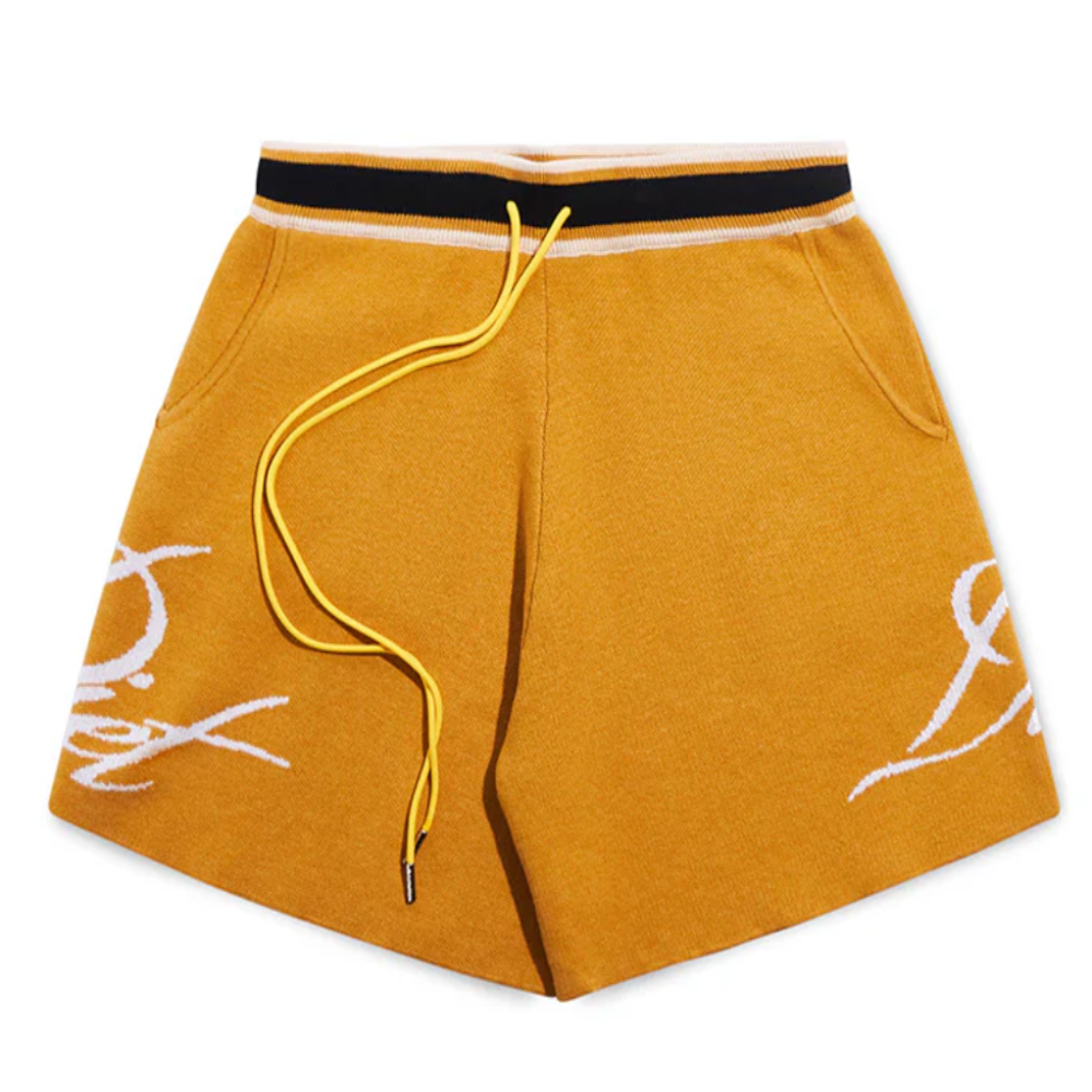 Diet Starts Monday Knitted Script Shorts (Yellow)